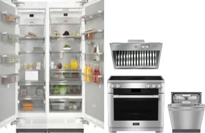 5 Piece Package Includes Refrigerator, Freezer, Range, Hood And Dishwasher