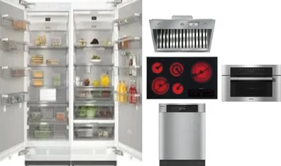 6 Piece Package Includes Refrigerator, Freezer, Cooktop, Wall Oven, Hood And Dishwasher