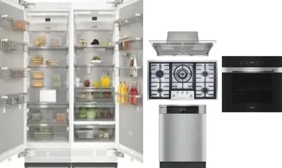 6 Piece Package Includes Refrigerator, Freezer, Cooktop, Wall Oven, Hood And Dishwasher
