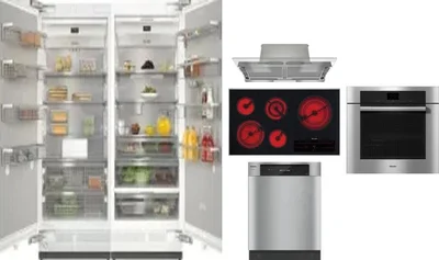 6 Piece Package Includes Refrigerator, Freezer, Cooktop, Wall Oven, Hood And Dishwasher