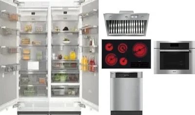6 Piece Package Includes Refrigerator, Freezer, Cooktop, Wall Oven, Hood And Dishwasher