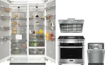 5 Piece Package Includes Refrigerator, Freezer, Range, Hood And Dishwasher