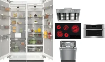 6 Piece Package Includes Refrigerator, Freezer, Cooktop, Wall Oven, Hood And Dishwasher
