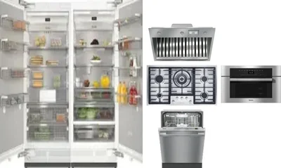 6 Piece Package Includes Refrigerator, Freezer, Cooktop, Wall Oven, Hood And Dishwasher