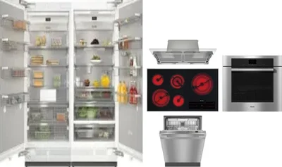 6 Piece Package Includes Refrigerator, Freezer, Cooktop, Wall Oven, Hood And Dishwasher