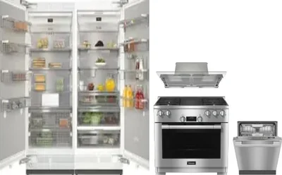 5 Piece Package Includes Refrigerator, Freezer, Range, Hood And Dishwasher