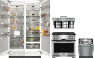 5 Piece Package Includes Refrigerator, Freezer, Range, Hood And Dishwasher