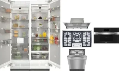 6 Piece Package Includes Refrigerator, Freezer, Cooktop, Wall Oven, Hood And Dishwasher