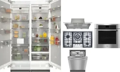 6 Piece Package Includes Refrigerator, Freezer, Cooktop, Wall Oven, Hood And Dishwasher