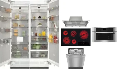 6 Piece Package Includes Refrigerator, Freezer, Cooktop, Wall Oven, Hood And Dishwasher