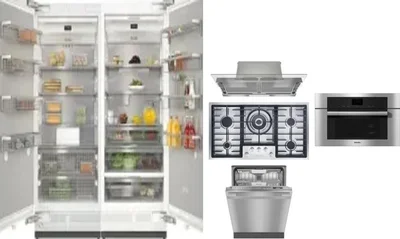 6 Piece Package Includes Refrigerator, Freezer, Cooktop, Wall Oven, Hood And Dishwasher