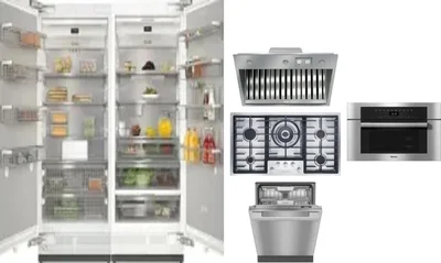 6 Piece Package Includes Refrigerator, Freezer, Cooktop, Wall Oven, Hood And Dishwasher