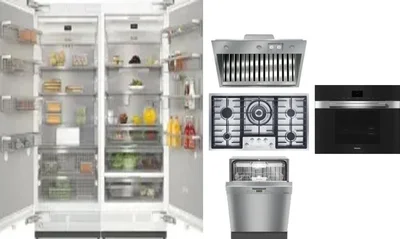 6 Piece Package Includes Refrigerator, Freezer, Cooktop, Wall Oven, Hood And Dishwasher
