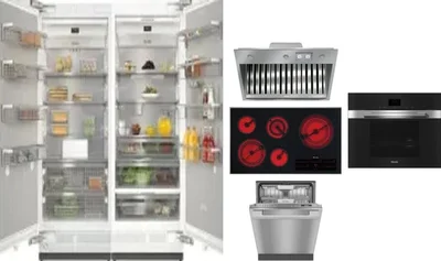 6 Piece Package Includes Refrigerator, Freezer, Cooktop, Wall Oven, Hood And Dishwasher
