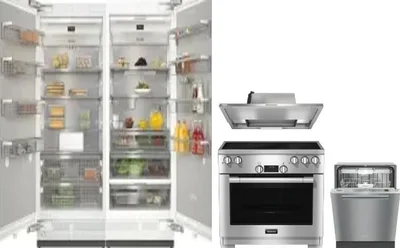 5 Piece Package Includes Refrigerator, Freezer, Range, Hood And Dishwasher
