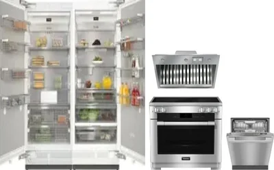 5 Piece Package Includes Refrigerator, Freezer, Range, Hood And Dishwasher