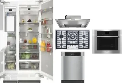 6 Piece Package Includes Refrigerator, Freezer, Cooktop, Wall Oven, Hood And Dishwasher