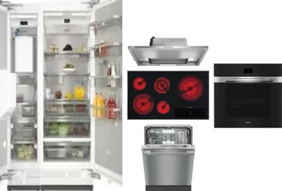 6 Piece Package Includes Refrigerator, Freezer, Cooktop, Wall Oven, Hood And Dishwasher