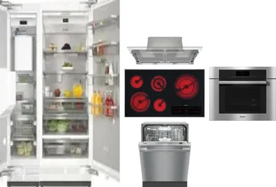 6 Piece Package Includes Refrigerator, Freezer, Cooktop, Wall Oven, Hood And Dishwasher