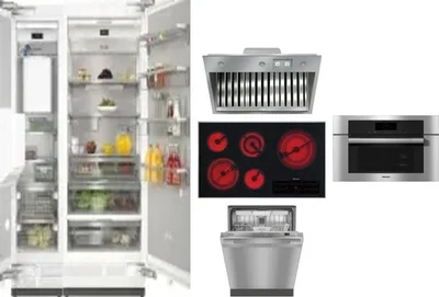 6 Piece Package Includes Refrigerator, Freezer, Cooktop, Wall Oven, Hood And Dishwasher