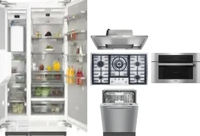 6 Piece Package Includes Refrigerator, Freezer, Cooktop, Wall Oven, Hood And Dishwasher