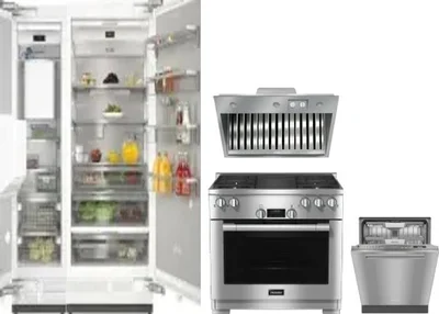 5 Piece Package Includes Refrigerator, Freezer, Range, Hood And Dishwasher