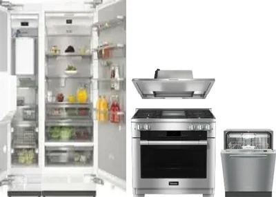 5 Piece Package Includes Refrigerator, Freezer, Range, Hood And Dishwasher