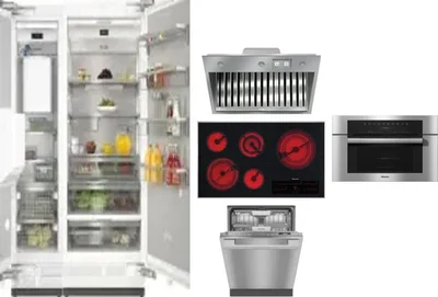 6 Piece Package Includes Refrigerator, Freezer, Cooktop, Wall Oven, Hood And Dishwasher
