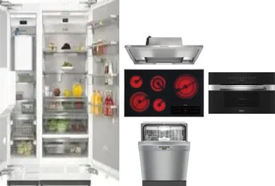 6 Piece Package Includes Refrigerator, Freezer, Cooktop, Wall Oven, Hood And Dishwasher