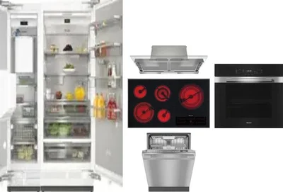 6 Piece Package Includes Refrigerator, Freezer, Cooktop, Wall Oven, Hood And Dishwasher