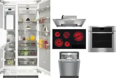 6 Piece Package Includes Refrigerator, Freezer, Cooktop, Wall Oven, Hood And Dishwasher