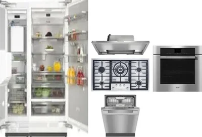 6 Piece Package Includes Refrigerator, Freezer, Cooktop, Wall Oven, Hood And Dishwasher