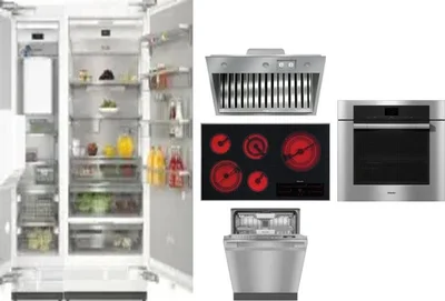 6 Piece Package Includes Refrigerator, Freezer, Cooktop, Wall Oven, Hood And Dishwasher