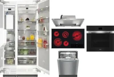 6 Piece Package Includes Refrigerator, Freezer, Cooktop, Wall Oven, Hood And Dishwasher