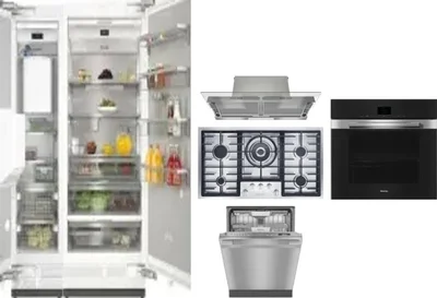 6 Piece Package Includes Refrigerator, Freezer, Cooktop, Wall Oven, Hood And Dishwasher