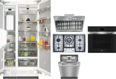 6 Piece Package Includes Refrigerator, Freezer, Cooktop, Wall Oven, Hood And Dishwasher