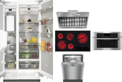 6 Piece Package Includes Refrigerator, Freezer, Cooktop, Wall Oven, Hood And Dishwasher