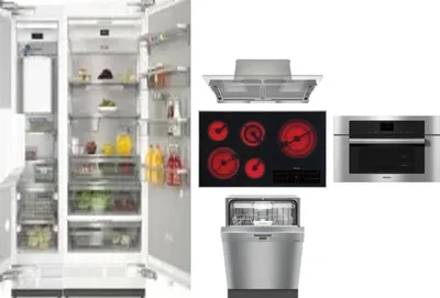6 Piece Package Includes Refrigerator, Freezer, Cooktop, Wall Oven, Hood And Dishwasher