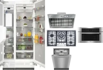 6 Piece Package Includes Refrigerator, Freezer, Cooktop, Wall Oven, Hood And Dishwasher