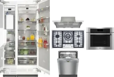 6 Piece Package Includes Refrigerator, Freezer, Cooktop, Wall Oven, Hood And Dishwasher