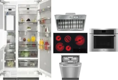 6 Piece Package Includes Refrigerator, Freezer, Cooktop, Wall Oven, Hood And Dishwasher