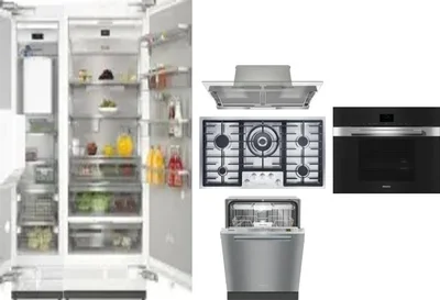 6 Piece Package Includes Refrigerator, Freezer, Cooktop, Wall Oven, Hood And Dishwasher