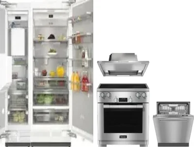5 Piece Package Includes Refrigerator, Freezer, Range, Hood And Dishwasher