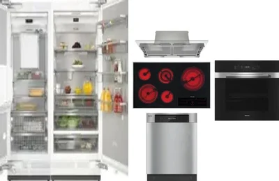 6 Piece Package Includes Refrigerator, Freezer, Cooktop, Wall Oven, Hood And Dishwasher