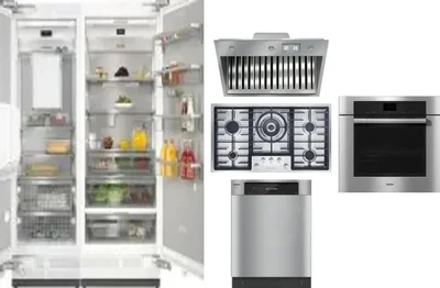 6 Piece Package Includes Refrigerator, Freezer, Cooktop, Wall Oven, Hood And Dishwasher