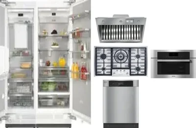 6 Piece Package Includes Refrigerator, Freezer, Cooktop, Wall Oven, Hood And Dishwasher