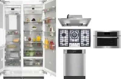 6 Piece Package Includes Refrigerator, Freezer, Cooktop, Wall Oven, Hood And Dishwasher