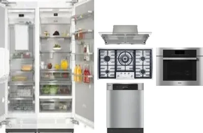 6 Piece Package Includes Refrigerator, Freezer, Cooktop, Wall Oven, Hood And Dishwasher