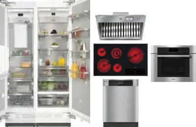 6 Piece Package Includes Refrigerator, Freezer, Cooktop, Wall Oven, Hood And Dishwasher
