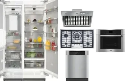 6 Piece Package Includes Refrigerator, Freezer, Cooktop, Wall Oven, Hood And Dishwasher